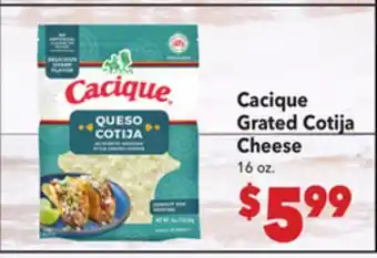 Vallarta Supermarkets Cacique Grated Cotija Cheese offer