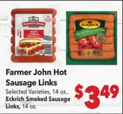 Vallarta Supermarkets Farmer John Hot Sausage Links offer