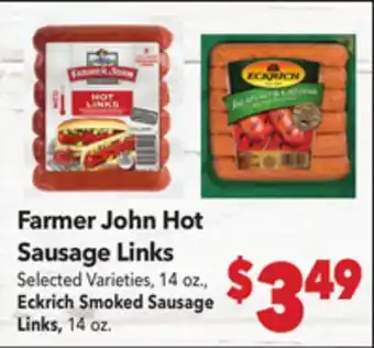Vallarta Supermarkets Farmer John Hot Sausage Links offer