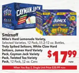 Vallarta Supermarkets Smirnoff offer