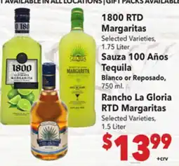Vallarta Supermarkets 1800 RTD Margaritas offer