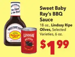 Vallarta Supermarkets Sweet Baby Ray's BBQ Sauce offer