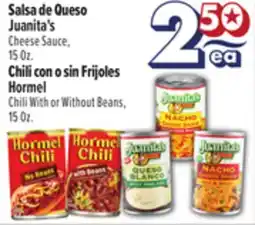 El Super Fresh Salsa de Queso Juanita's or Chili con o sin Frijoles Hormel offer