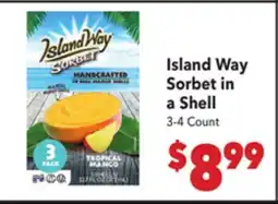 Vallarta Supermarkets Island Way Sorbet in a Shell offer