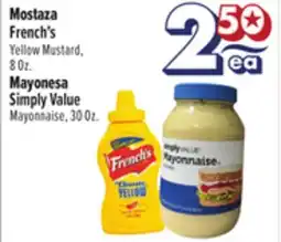 El Super Fresh French's Yellow Mustard, 8 Oz., Simply Value Mayonnaise, 30 Oz offer