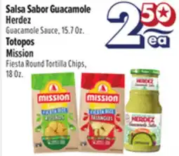 El Super Fresh Salsa Sabor Guacamole Herdez, Totopos Mission offer