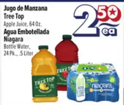 El Super Fresh Tree Top Apple Juice, 64Oz., Niagara Bottle Water, 24 Pk., .5 Liter offer