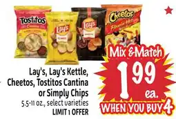 Foodmaxx Lay's, Lay's Kettle, Cheetos, Tostitos Cantina or Simply Chips offer