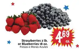 Foodmaxx Strawberries 2 lb. or Blueberries 18 oz offer