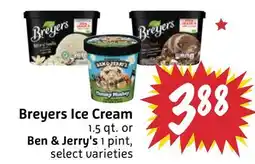 Foodmaxx Breyers Ice Cream 1.5 qt. or Ben & Jerry's 1 pint offer
