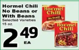 Superior Grocers Hormel Chili No Beans or With Beans offer
