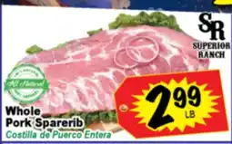Superior Grocers Whole Pork Sparerib offer