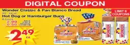 Superior Grocers Wonder Classic & Pan Blanco Bread Hot Dog or Hamburger Buns offer