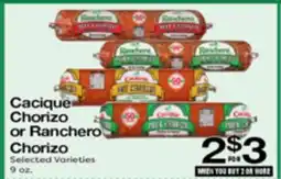 Superior Grocers Cacique Chorizo or Ranchero Chorizo offer
