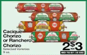 Superior Grocers Cacique Chorizo or Ranchero Chorizo offer