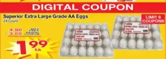 Superior Grocers Superior Extra Large Grade AA Eggs offer