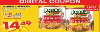 Superior Grocers Juanita's Menudo offer
