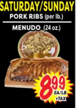 Superior Grocers PORK RIBS (per lb.) MENUDO (24 oz.) offer