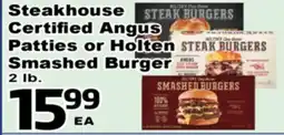 Superior Grocers Steakhouse Certified Angus Patties or Holten Smashed Burger offer