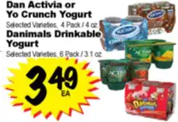 Superior Grocers Dan Activia or Yo Crunch Yogurt or Danimals Drinkable Yogurt offer