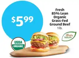Aldi Fresh 85% Lean Organic Grass-Fed Ground Beef offer