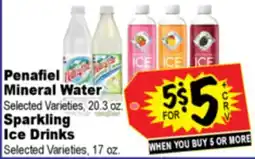 Superior Grocers Penafiel Mineral Water Selected Varieties, 20.3 oz. Sparkling Ice Drinks Selected Varieties, 17 oz offer