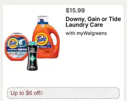 Walgreens Downy, Gain or Tide Laundry Care offer