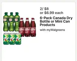 Walgreens 6-Pack Canada Dry Bottle or Mini Can Products offer