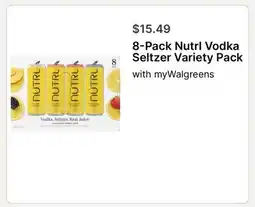 Walgreens 8-Pack Nutri Vodka Seltzer Variety Pack offer