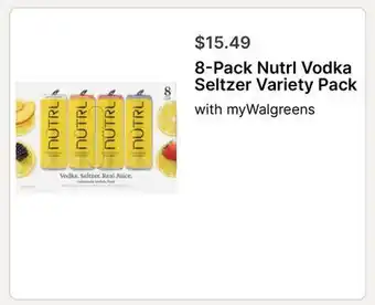 Walgreens 8-Pack Nutri Vodka Seltzer Variety Pack offer