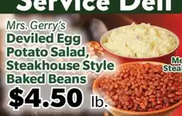 Living Fresh Market Mrs. Gerry's Deviled Egg Potato Salad, Steakhouse Style Baked Beans offer