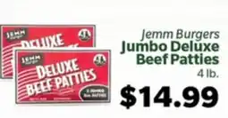 Living Fresh Market Jemm Burgers Jumbo Deluxe Beef Patties offer