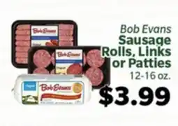 Living Fresh Market Bob Evans Sausage Rolls, Links or Patties offer