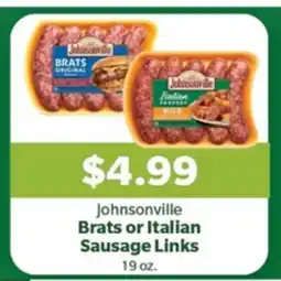 Living Fresh Market Johnsonville Brats or Italian Sausage Links offer