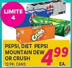 El Paso Grande PEPSI, DIET PEPSI MOUNTAIN DEW OR CRUSH offer