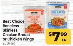 Tony’s Fresh Market Best Choice Boneless Skinless Chicken Breast or Chicken Wings offer