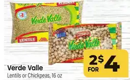 Tony’s Fresh Market Verde Valle Lentils or Chickpeas offer