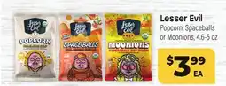 Tony’s Fresh Market Lesser Evil Popcorn, Spaceballs or Moonions offer