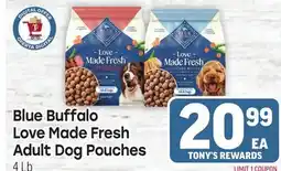 Tony’s Fresh Market Blue Buffalo Love Made Fresh Adult Dog Pouches offer