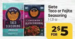 Tony’s Fresh Market Siete Taco or Fajita Seasoning offer