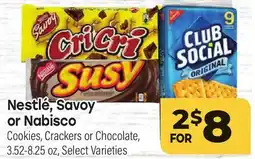 Tony’s Fresh Market Nestlé, Savoy or Nabisco Cookies, Crackers or Chocolate offer