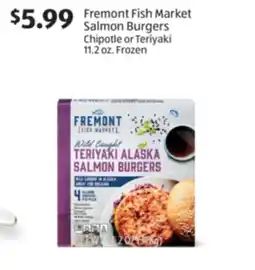 Aldi Fremont Fish Market Salmon Burgers offer