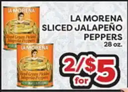 Torres Supermercado LA MORENA SLICED JALAPEÑO PEPPERS offer