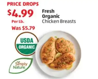 Aldi Simply Nature Fresh Organic Chicken Breasts offer