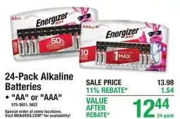 Menards 24-Pack Alkaline Batteries offer