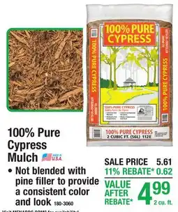 Menards 100% Pure Cypress Mulch offer