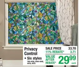 Menards Privacy Control offer