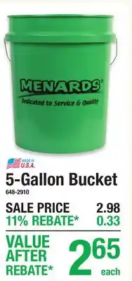 Menards 5-Gallon Bucket offer