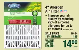 Menards 4 Allergen Air Filter offer
