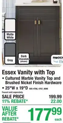 Menards Essex Vanity with Top offer